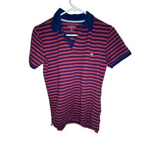 Southern Tide Boys Skipjack polo Size Large red/blue stripe